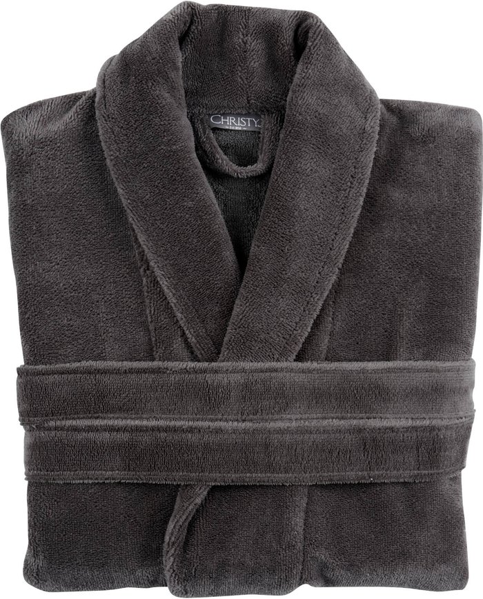 The Hut UK | Christy Christy Supersoft Cosy Robe - S/M - Tarmac Christy Christy Supersoft Cosy Robe - S/M - Tarmac