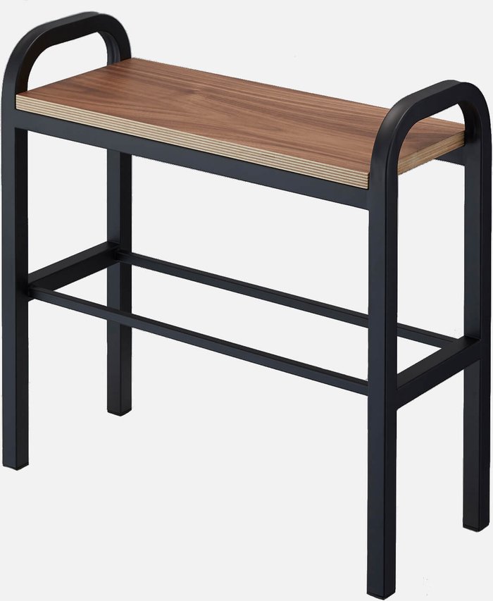 The Hut UK | Yamazaki Yamazaki Tower Shoe Rack with Wooden Board - Black Yamazaki Yamazaki Tower Shoe Rack with Wooden Board - Black