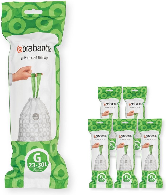 The Hut UK | Brabantia Brabantia Perfect Fit Bin Bags Code G 23/ 30 Ltr 120 Bags Brabantia Brabantia Perfect Fit Bin Bags Code G 23/ 30 Ltr 120 Bags