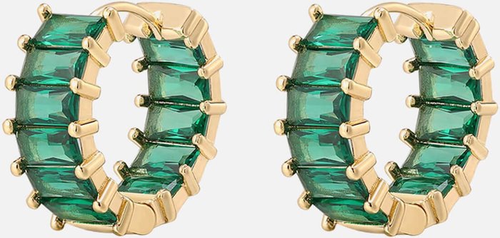 The Hut UK | Luv AJ Luv AJ Ballier Huggies Gold-Plated Crystal Earrings Luv AJ Luv AJ Ballier Huggies Gold-Plated Crystal Earrings