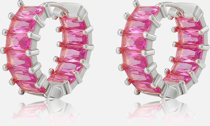 The Hut UK | Luv AJ Luv AJ Ballier Huggies Silver-Plated Crystal Earrings Luv AJ Luv AJ Ballier Huggies Silver-Plated Crystal Earrings