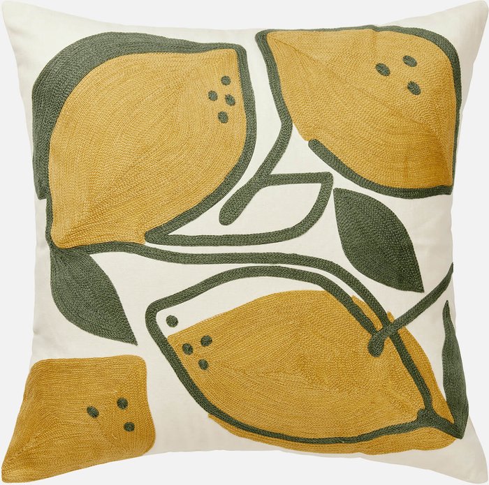 The Hut UK | Broste Copenhagen Broste Copenhagen Lemon Cushion Cover - Yellow - 50cm x 50cm Broste Copenhagen Broste Copenhagen Lemon Cushion Cover - Yellow - 50cm x 50cm