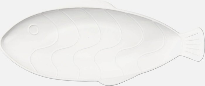 The Hut UK | Broste Copenhagen Broste Copenhagen Pesce Narrow Plate - White Broste Copenhagen Broste Copenhagen Pesce Narrow Plate - White