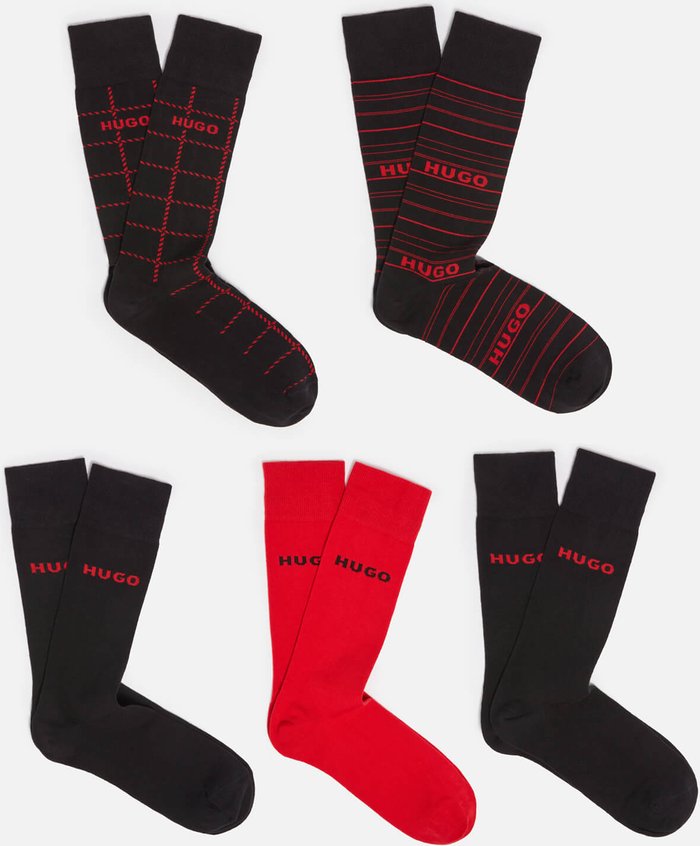 The Hut UK | HUGO Bodywear HUGO Bodywear Men's 5 Pack Socks - Open Miscellaneous - EU 40-EU 46 HUGO Bodywear HUGO Bodywear Men's 5 Pack Socks - Open Miscellaneous - EU 40-EU 46