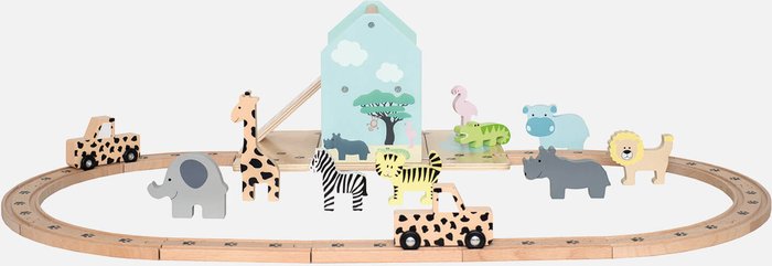The Hut UK | Jabadabado Jabadabado Wooden Go On Safari Train Track & Animals Jabadabado Jabadabado Wooden Go On Safari Train Track & Animals