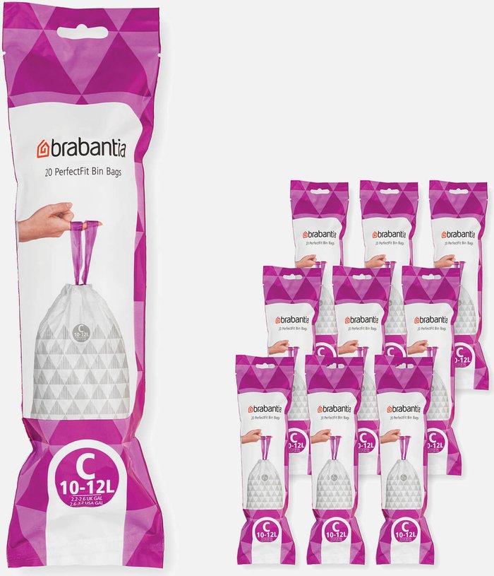 The Hut UK | Brabantia Brabantia Perfect Fit Bin Bags Code C 10/12 Ltr 200 Bags Brabantia Brabantia Perfect Fit Bin Bags Code C 10/12 Ltr 200 Bags