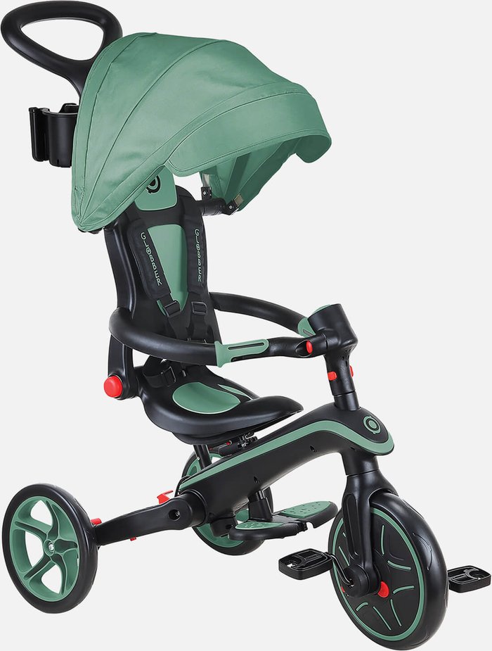 The Hut UK | Globber Globber Explorer Trike Foldable 4 In 1 - Olive Globber Globber Explorer Trike Foldable 4 In 1 - Olive