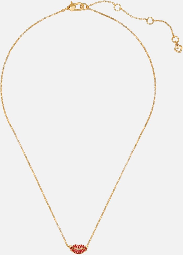 The Hut UK | kate spade new york Kate Spade New York Lips Mini Pendant Necklace - Red/Gold kate spade new york Kate Spade New York Lips Mini Pendant Necklace - Red/Gold