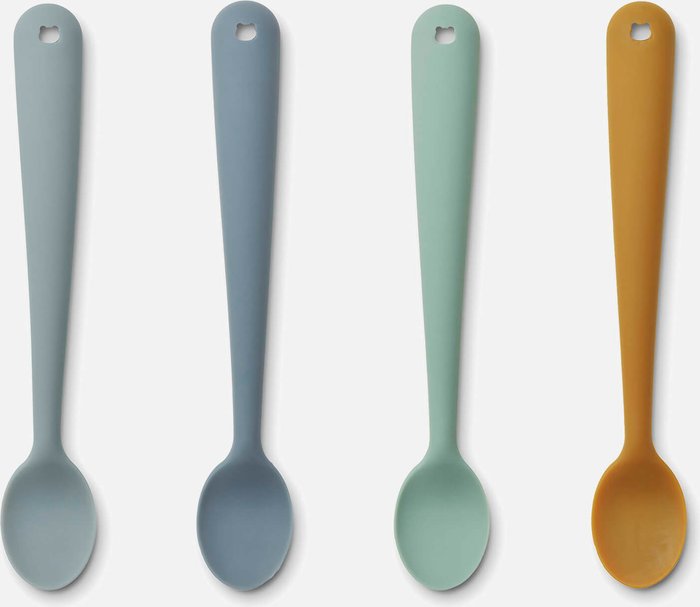 The Hut UK | Liewood Liewood Siv Feeding Spoon 4-Pack - Blue Multi Mix Liewood Liewood Siv Feeding Spoon 4-Pack - Blue Multi Mix
