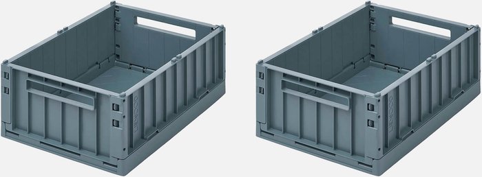 The Hut UK | Liewood Liewood Weston Storage Box Medium - 2-Pack - Whale Blue Liewood Liewood Weston Storage Box Medium - 2-Pack - Whale Blue