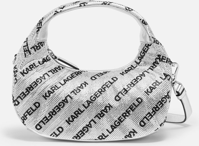 The Hut UK | Karl Lagerfeld Karl Lagerfeld Kushion Monogram Embellished Small Hobo Bag Karl Lagerfeld Karl Lagerfeld Kushion Monogram Embellished Small Hobo Bag