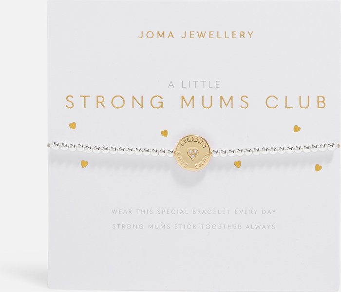 The Hut UK | Joma Jewellery Joma Jewellery Women's A Little Strong Mums Club Bracelet - Silver/Gold Joma Jewellery Joma Jewellery Women's A Little Strong Mums Club Bracelet - Silver/Gold