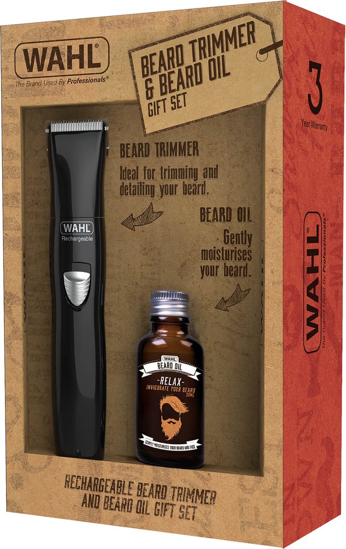 Mankind UK | Wahl Wahl WAH9865805 Rechargeable Trimmer And Beard Oil Gift Set - Black Wahl Wahl WAH9865805 Rechargeable Trimmer And Beard Oil Gift Set - Black