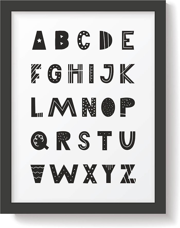 The Hut UK | Snüz Snüz Alphabet Nursery Print - Monochrome Snüz Snüz Alphabet Nursery Print - Monochrome