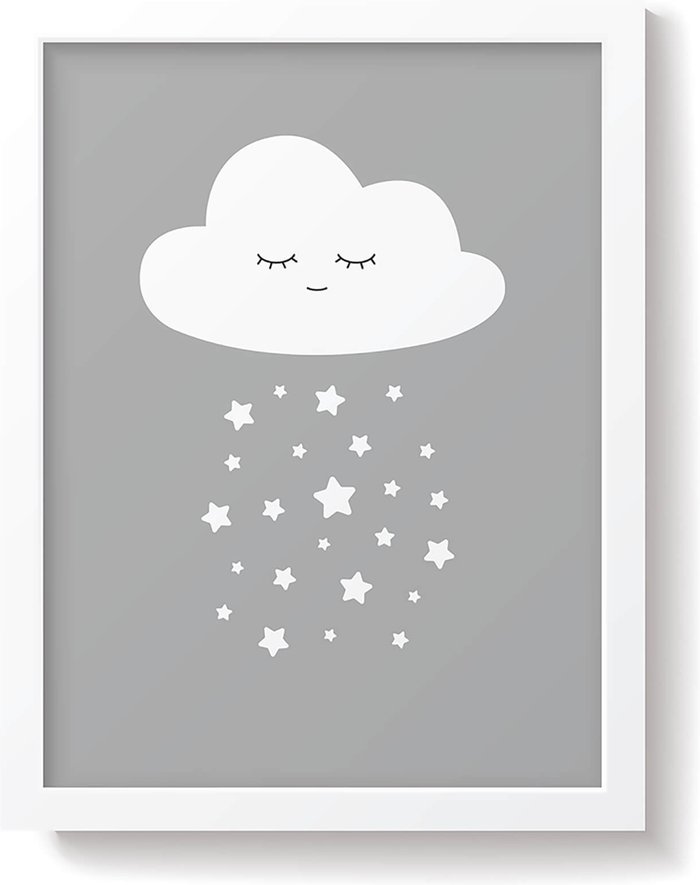 The Hut UK | Snüz Snüz Cloud Nursery Print - Grey Snüz Snüz Cloud Nursery Print - Grey