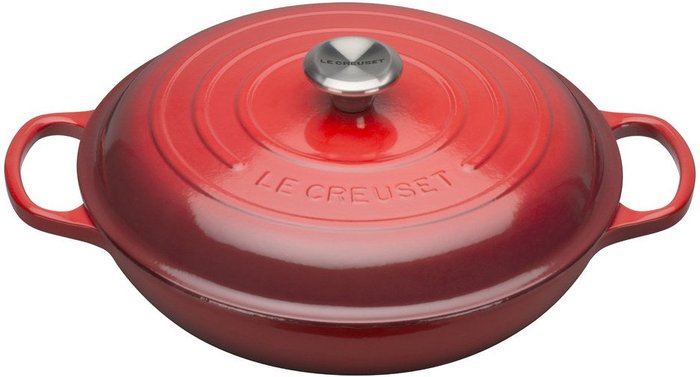 The Hut UK | Le Creuset Le Creuset Signature Cast Iron Shallow Casserole Dish - 30cm - Cerise Le Creuset Le Creuset Signature Cast Iron Shallow Casserole Dish - 30cm - Cerise
