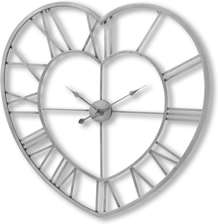 Office Monster | Hill Silver Heart Skeleton Wall Clock Hill Silver Heart Skeleton Wall Clock
