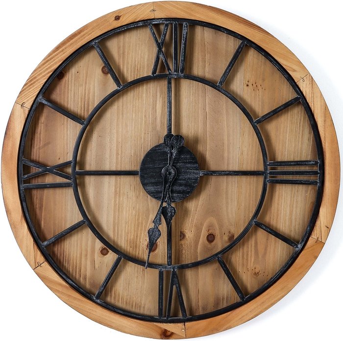 Office Monster | Hill Williston Large Wooden Wall Clock Hill Williston Large Wooden Wall Clock
