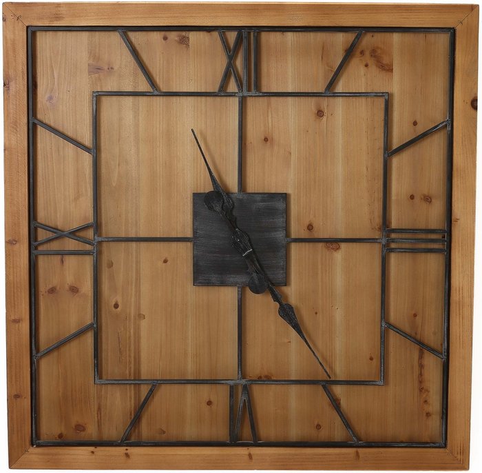Office Monster | Hill Williston Square Wooden Wall Clock Hill Williston Square Wooden Wall Clock