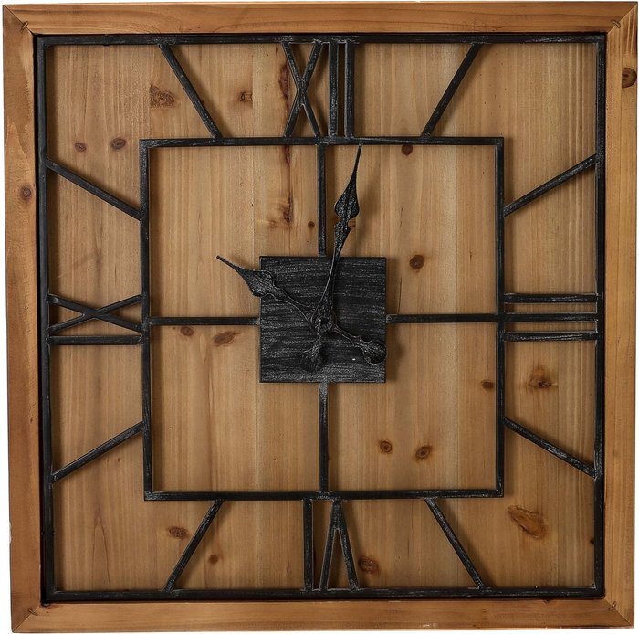 Office Monster | Hill Williston Square Large Wooden Wall Clock Hill Williston Square Large Wooden Wall Clock