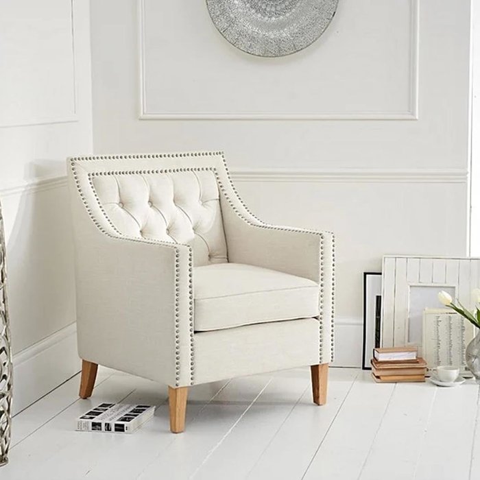 Oak Furniture Superstore | Oak Furniture Superstore Chartwell Chesterfield Ivory Linen Armchair Oak Furniture Superstore Chartwell Chesterfield Ivory Linen Armchair