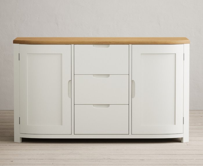 Oak Furniture Superstore | Oak Furniture Superstore Bradwell Oak and Signal White Painted Large Sideboard Oak Furniture Superstore Bradwell Oak and Signal White Painted Large Sideboard