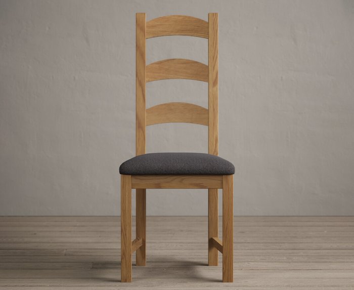 Oak Furniture Superstore | Oak Furniture Superstore Alton Solid Oak Dining Chairs with Charcoal Grey Fabric Seat Pad Oak Furniture Superstore Alton Solid Oak Dining Chairs with Charcoal Grey Fabric Seat Pad