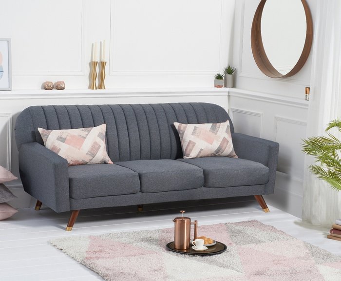 Oak Furniture Superstore | Oak Furniture Superstore Elise Reversible Sofa Bed in Grey Linen Oak Furniture Superstore Elise Reversible Sofa Bed in Grey Linen
