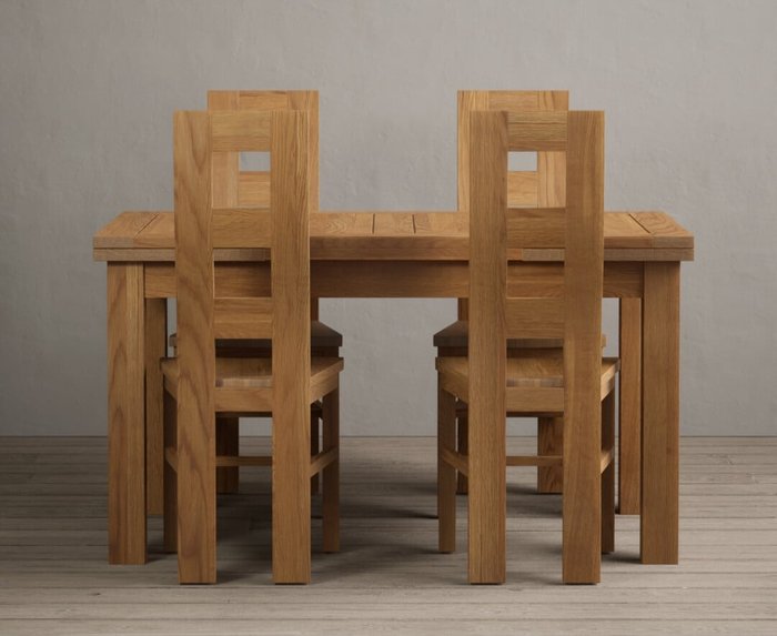 Oak Furniture Superstore | Oak Furniture Superstore Hampshire 140cm Solid Oak Extending Dining Table With 6 Oak Flow Back Chairs with Oak Seats Oak Furniture Superstore Hampshire 140cm Solid Oak Extending Dining Table With 6 Oak Flow Back Chairs with Oak Seats