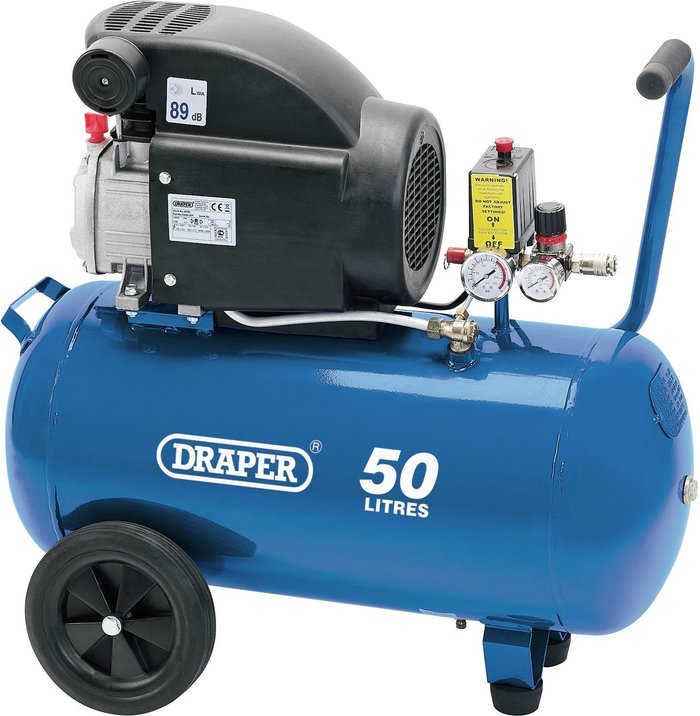 The Range | Draper Draper 50l 230v 1.5kw (2hp) Air Compressor Draper Draper 50l 230v 1.5kw (2hp) Air Compressor