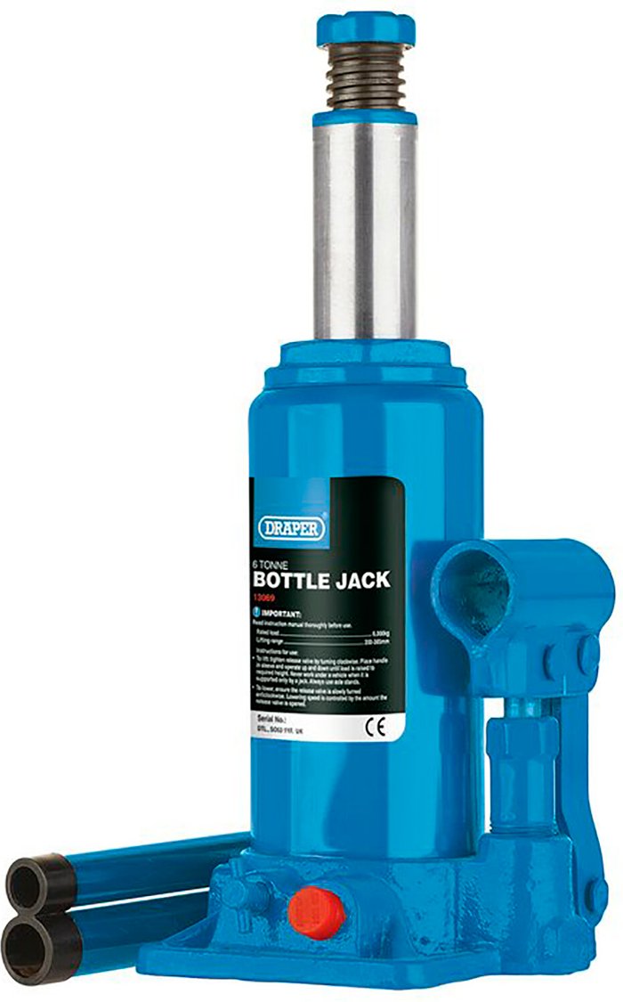 The Range | Draper Draper Hydraulic Bottle Jack (6 Tonne) Draper Draper Hydraulic Bottle Jack (6 Tonne)