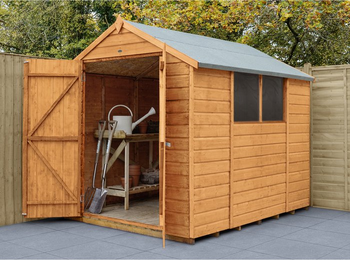 The Range | Forest Shiplap DipTreat 8x6 Apex Shed With Double Doors - No Installation Forest Shiplap DipTreat 8x6 Apex Shed With Double Doors - No Installation