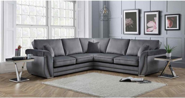 The Range | Simply Eleganza Luca Full Back Large Corner Sofa - Grey Simply Eleganza Luca Full Back Large Corner Sofa - Grey