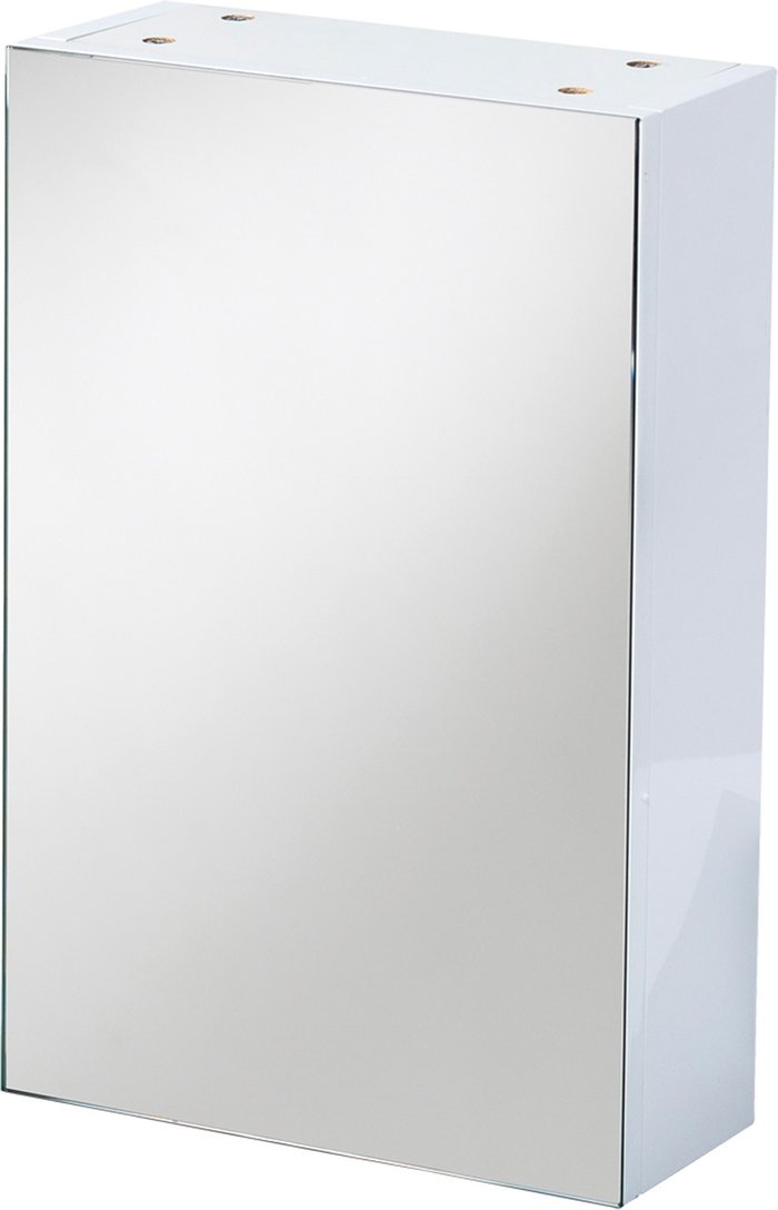 The Range | Showerdrape Serrano Wall Mounted Single Mirror Bathroom Cabinet - White Showerdrape Serrano Wall Mounted Single Mirror Bathroom Cabinet - White
