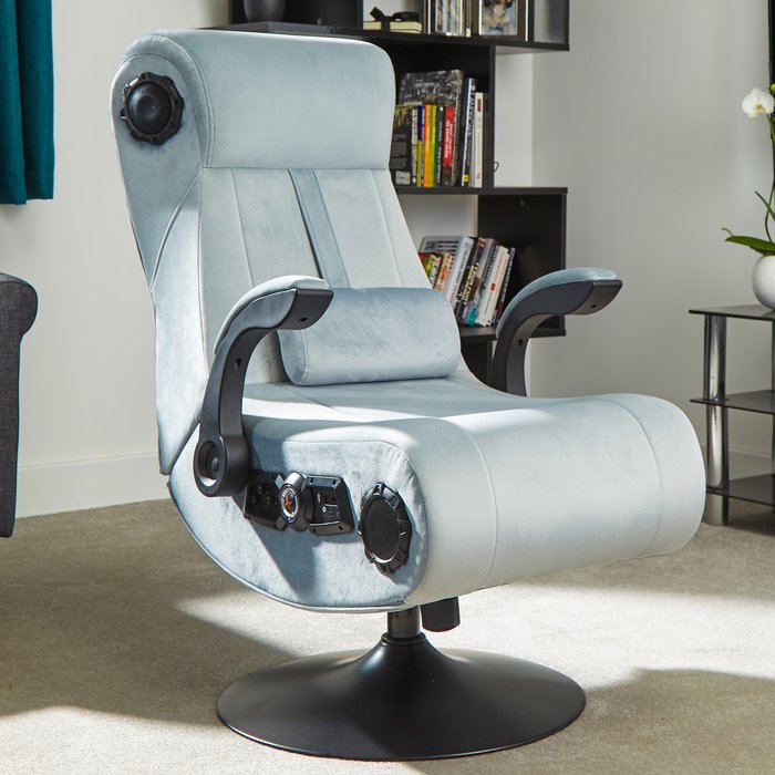 The Range | X Rocker XRocker Deluxe 4.1 Chenille Pedestal Chair Silve - Silver X Rocker XRocker Deluxe 4.1 Chenille Pedestal Chair Silve - Silver