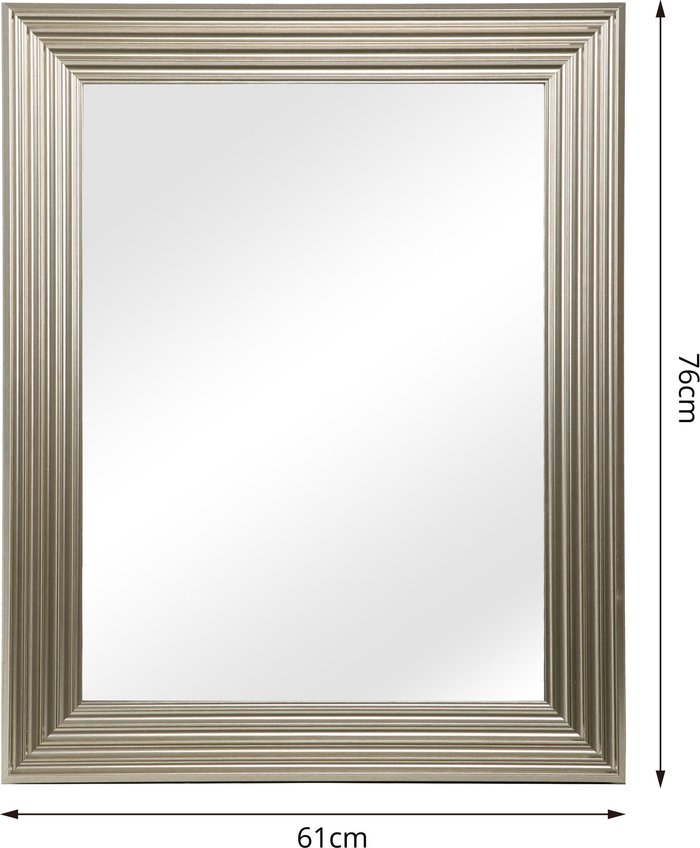 The Range | Ottawa Rectangle Wall Mounted Accent Mirror - Silver / 41cm Ottawa Rectangle Wall Mounted Accent Mirror - Silver / 41cm