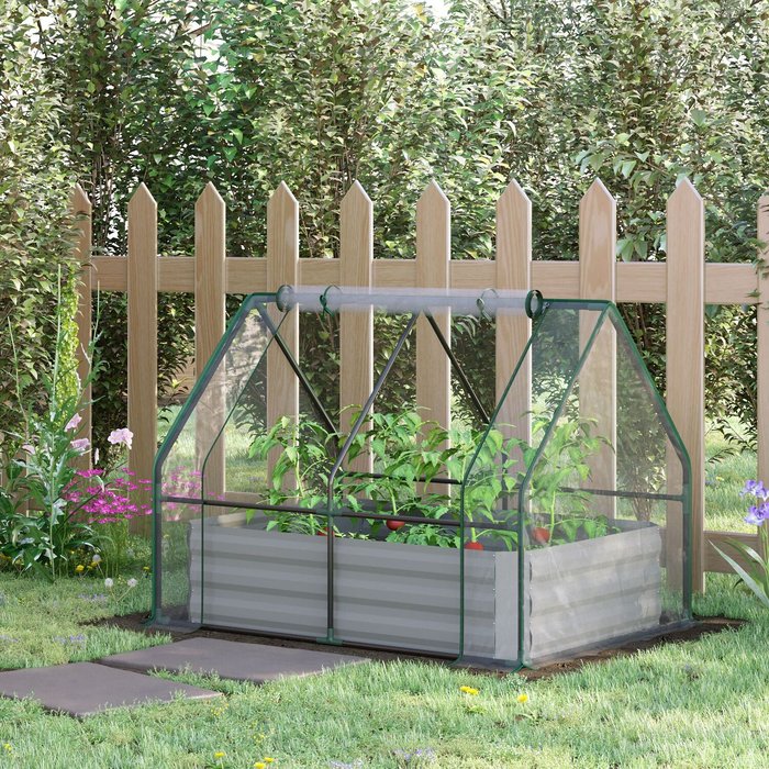 The Range | Outsunny Outsunny Raised Garden Bed Planter Box With Greenhouse Large Window - Clear Outsunny Outsunny Raised Garden Bed Planter Box With Greenhouse Large Window - Clear