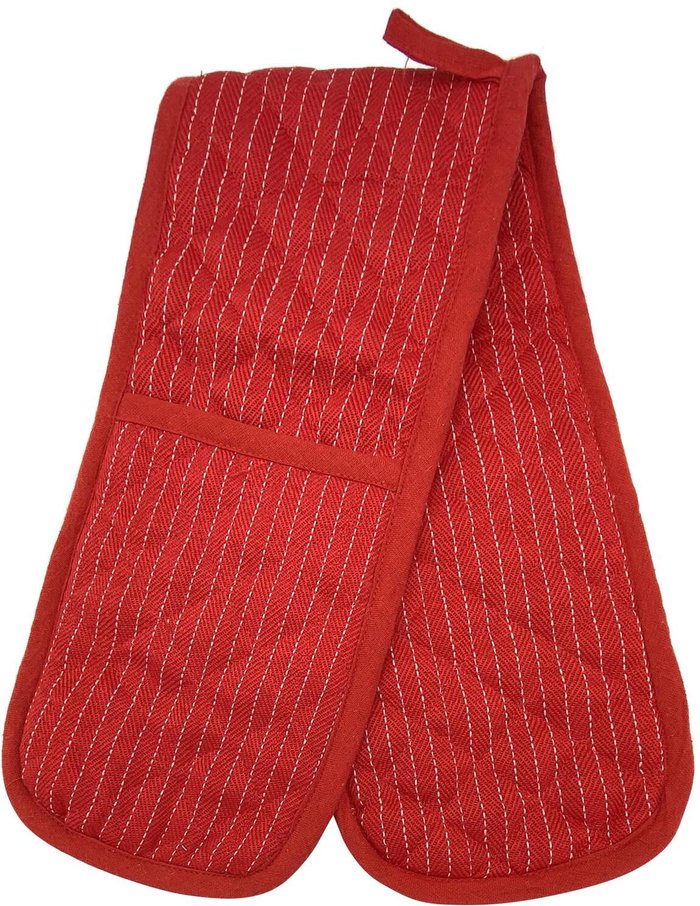 The Range | Heat Resistant Double Oven Gloves - Red Stripe Double Heat Resistant Double Oven Gloves - Red Stripe Double