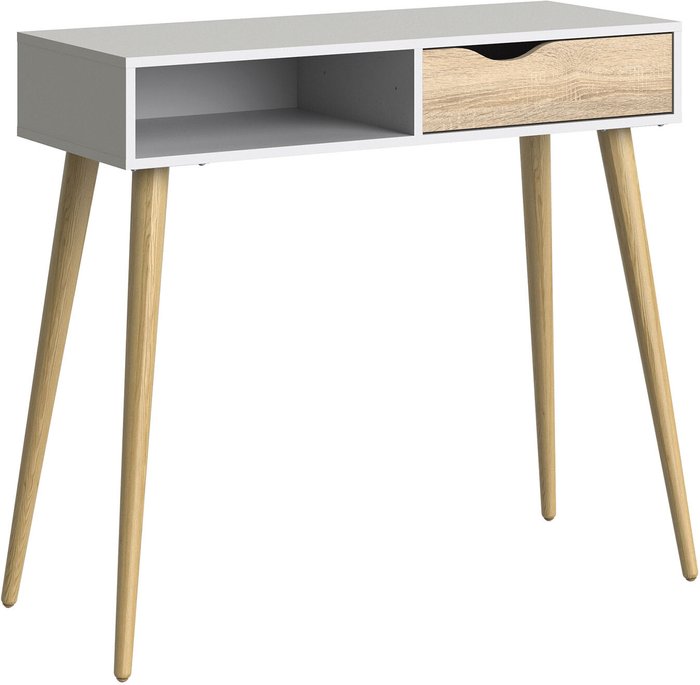 The Range | Furniture To Go Oslo 1-Drawer 1-Shelf Console Table - White and Oak Furniture To Go Oslo 1-Drawer 1-Shelf Console Table - White and Oak