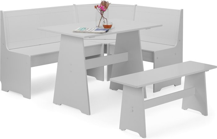 The Range | Julian Bowen Newport Corner Dining Set With Storage Bench - Dove Grey - Dove Grey Julian Bowen Newport Corner Dining Set With Storage Bench - Dove Grey - Dove Grey