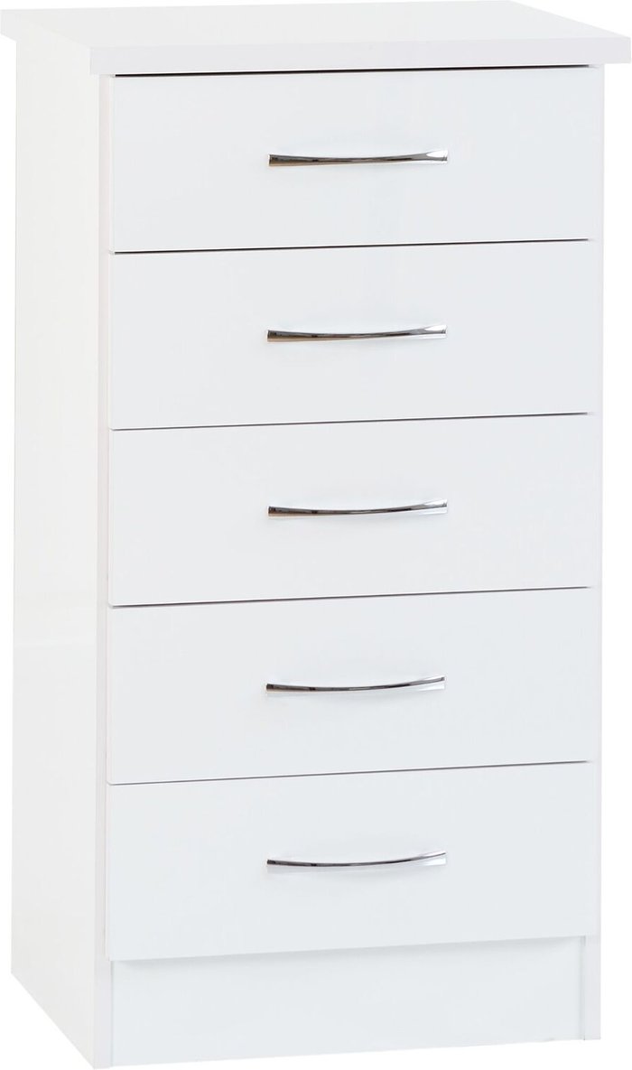 The Range | Dunelm Nevada White 5 Drawer Narrow Chest White Dunelm Nevada White 5 Drawer Narrow Chest White