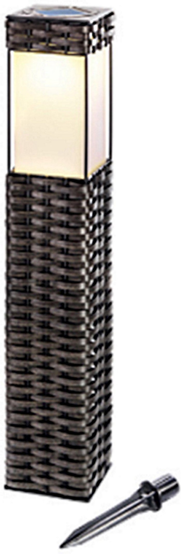 The Range | Callow Rattan Effect Square Garden Solar LED Bollard Light - Brown Callow Rattan Effect Square Garden Solar LED Bollard Light - Brown