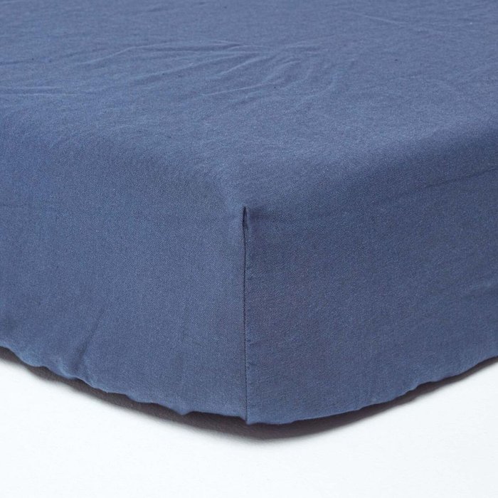 The Range | Homescapes Linen Extra Deep Fitted Sheet - Navy / King Homescapes Linen Extra Deep Fitted Sheet - Navy / King