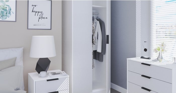 The Range | Hong Kong Ready Assembled Tall Plain Wardrobe - Grey Matt & White Matt / Smooth Matt Hong Kong Ready Assembled Tall Plain Wardrobe - Grey Matt & White Matt / Smooth Matt