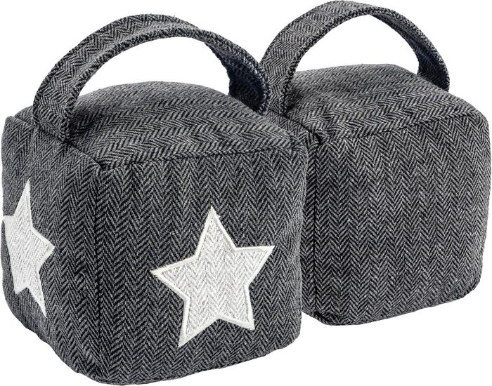 The Range | Nicola Spring 16 x 16cm Mismatched Herringbone Door Stop Set Pack of 2 - Grey Nicola Spring 16 x 16cm Mismatched Herringbone Door Stop Set Pack of 2 - Grey