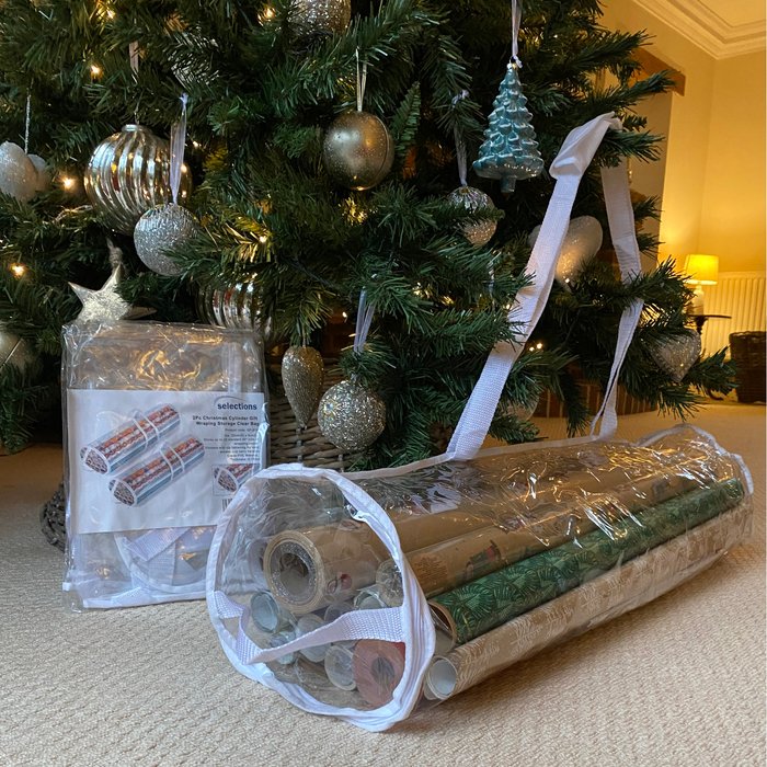 The Range | Selections Set of Two Clear Gift Wrapping Paper Storage Bags - Clear Selections Set of Two Clear Gift Wrapping Paper Storage Bags - Clear