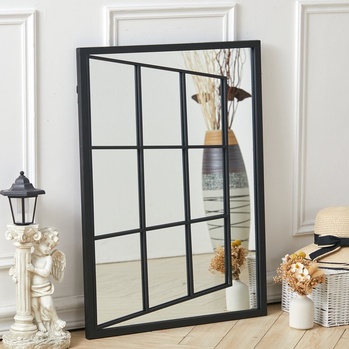 The Range | Livingandhome Antique Opend Window Wall Mirror Wall Mounted Home Decor Complanate Black Frame - Black Livingandhome Antique Opend Window Wall Mirror Wall Mounted Home Decor Complanate Black Frame - Black