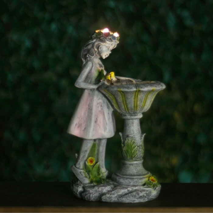 The Range | Garden Mile Solar Fairy with Fountain Garden Ornament - White Garden Mile Solar Fairy with Fountain Garden Ornament - White