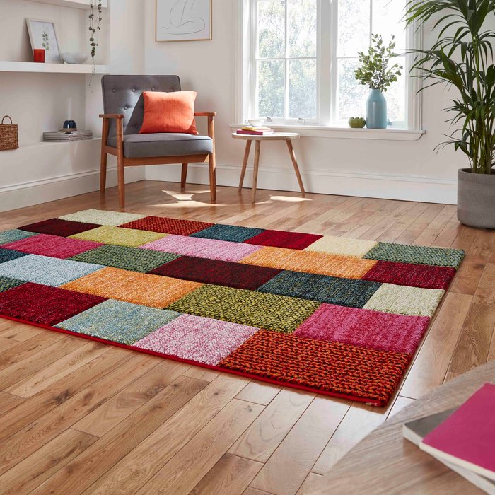 The Range | Think Rugs Brooklyn 21830 Rug Grey, Green, Pink, Red, Yellow and Orange Think Rugs Brooklyn 21830 Rug Grey, Green, Pink, Red, Yellow and Orange