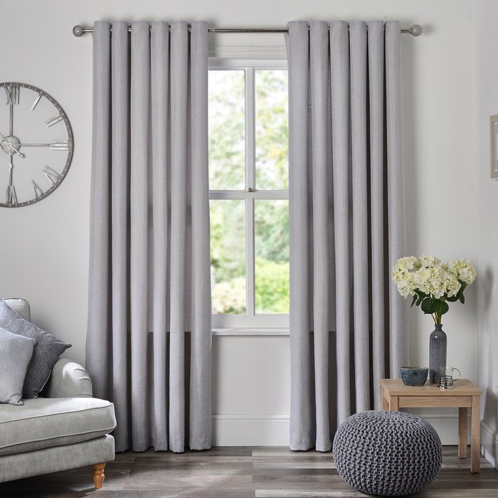 The Range | Divante Chatsworth Thermal Lined Eyelet Curtains - Grey / 229cm Divante Chatsworth Thermal Lined Eyelet Curtains - Grey / 229cm